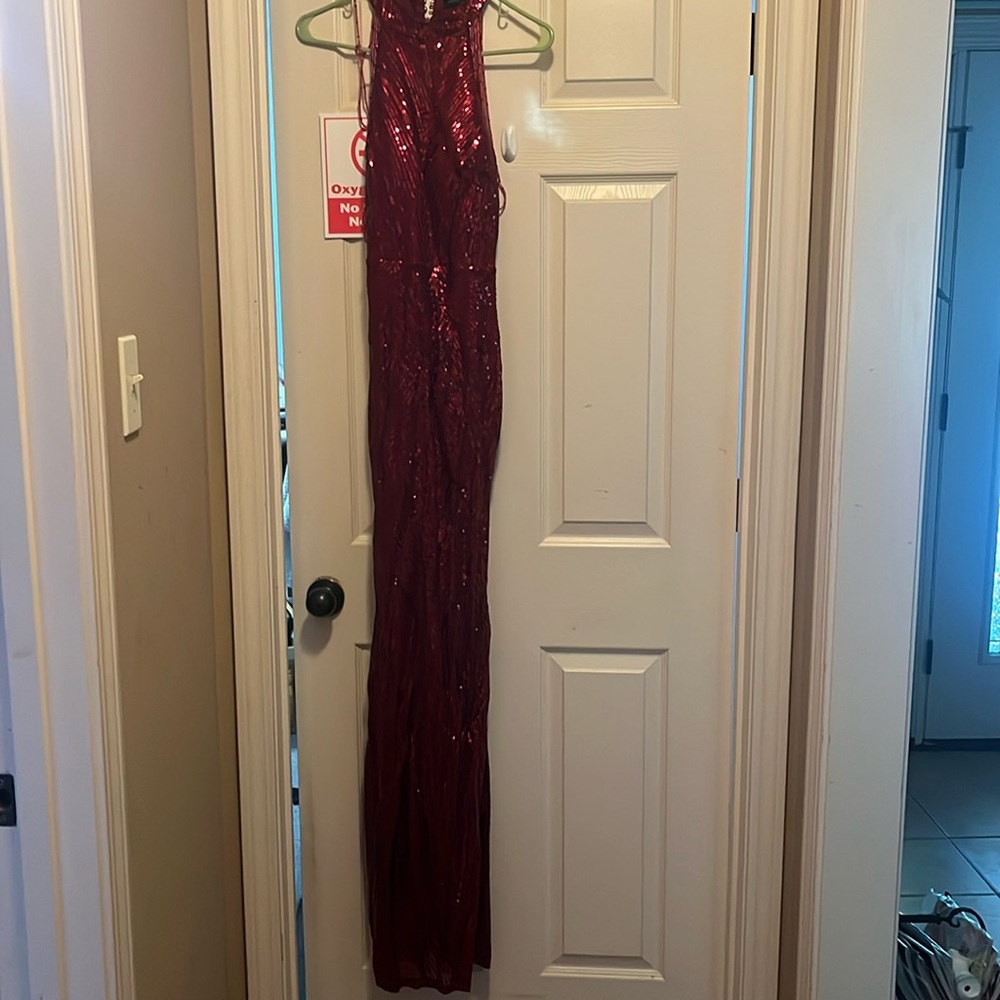 Sequin red prom dress